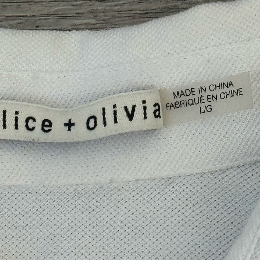 Alice + Olivia Marsha Stace Cropped Face Polo Size Large - Picture 7 of 10